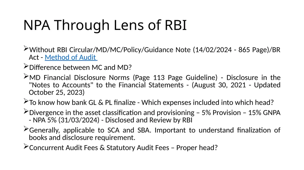 NPA Through Lens of RBI CA Gopal Dhakan M.com., - slide 9 of 43