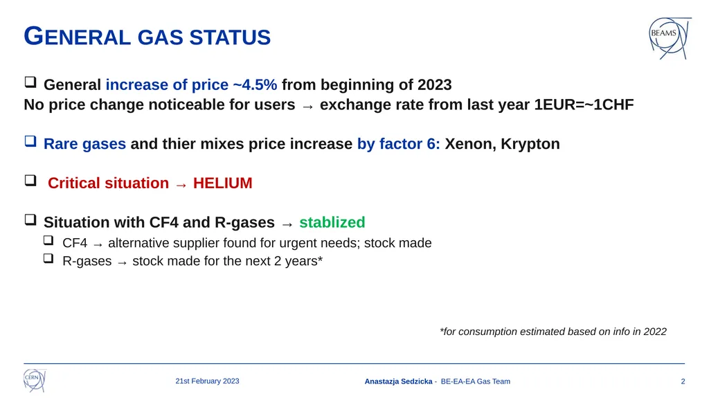 GAS STATUS for EA as of 21st February 2023 153rd - slide 2 of 17