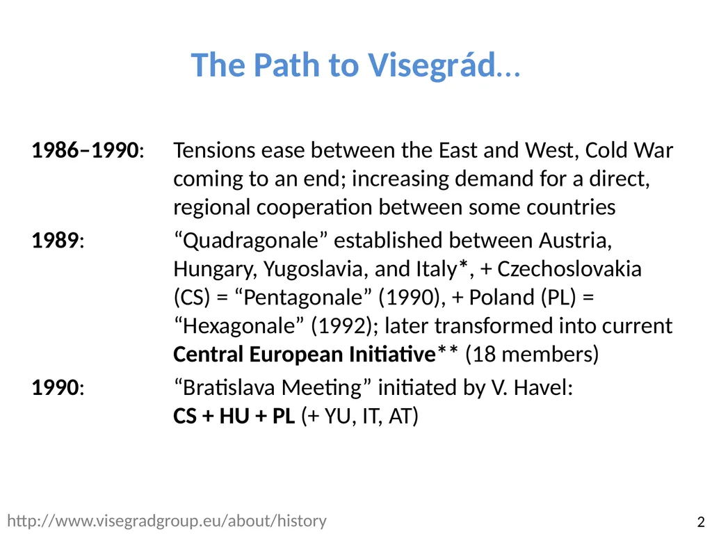 Visegrad: cooperation, fund and study 13th - slide 2 of 27