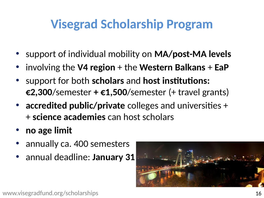 Visegrad: cooperation, fund and study 13th - slide 16 of 27