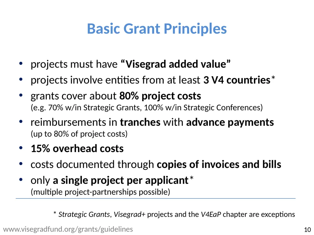 Visegrad: cooperation, fund and study 13th - slide 10 of 27