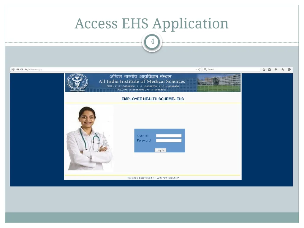 How to use EHS Application (USER MANUAL) Employee - slide 4 of 26