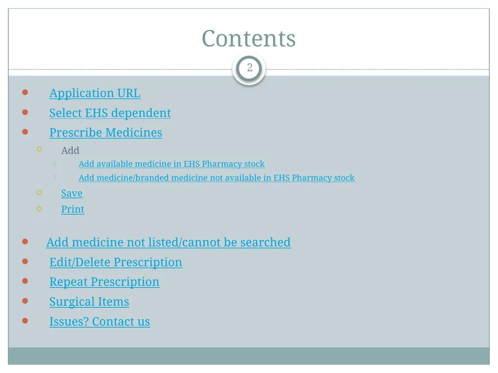 How to use EHS Application (USER MANUAL) Employee - slide 2 of 26