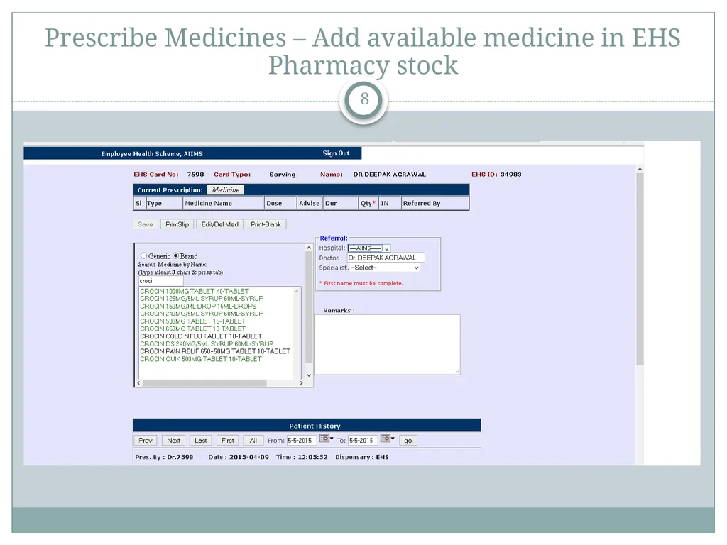 How to use EHS Application (USER MANUAL) Employee - slide 8 of 26