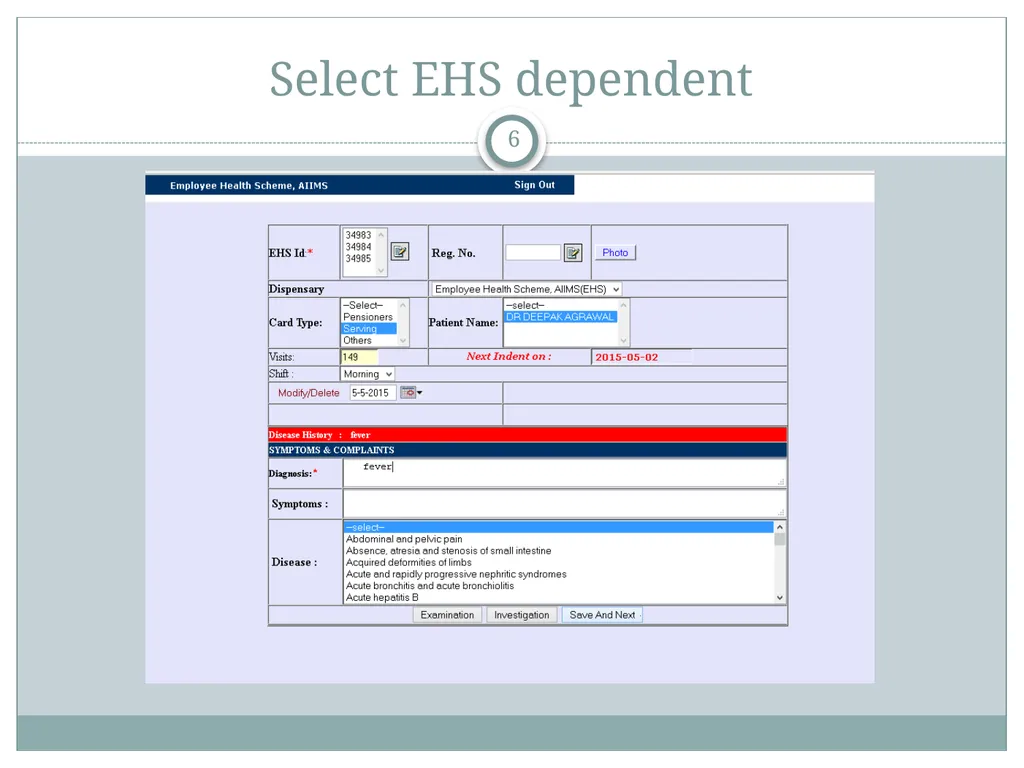 How to use EHS Application (USER MANUAL) Employee - slide 6 of 26
