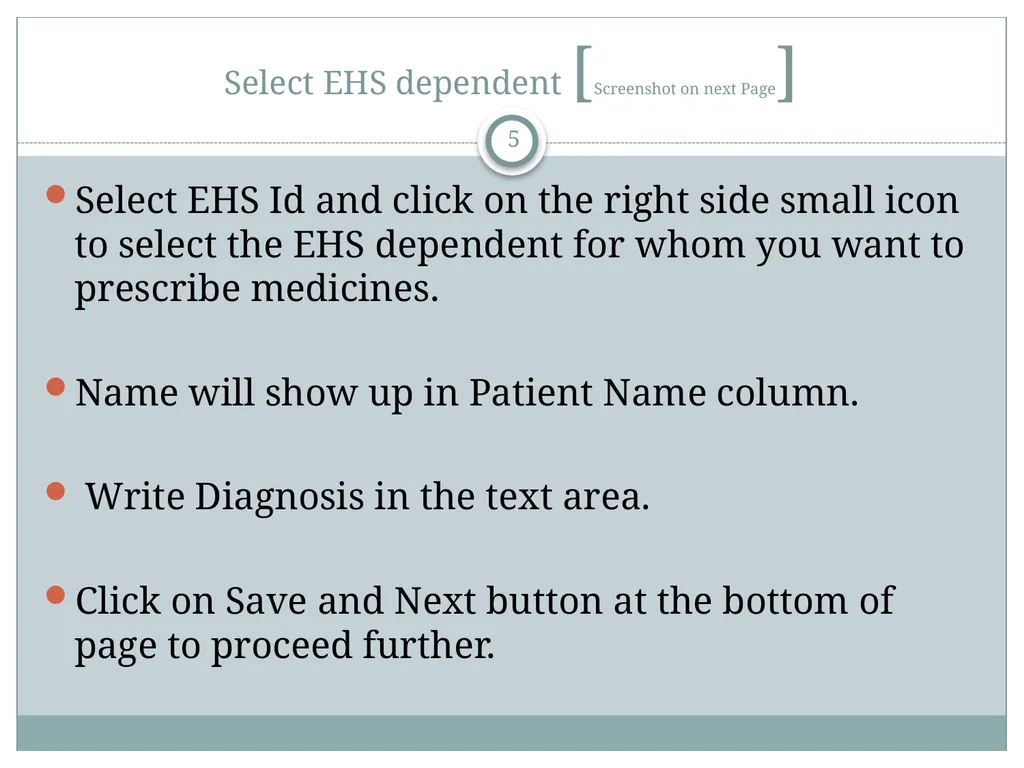 How to use EHS Application (USER MANUAL) Employee - slide 5 of 26