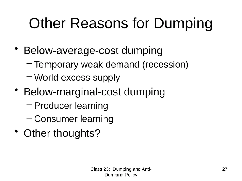 Class 23 Dumping and Anti-Dumping Policy by Alan - slide 27 of 62