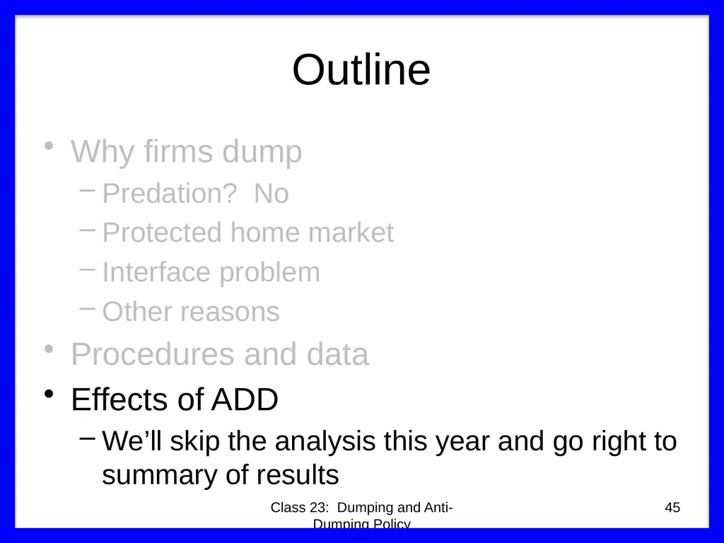 Class 23 Dumping and Anti-Dumping Policy by Alan - slide 45 of 62