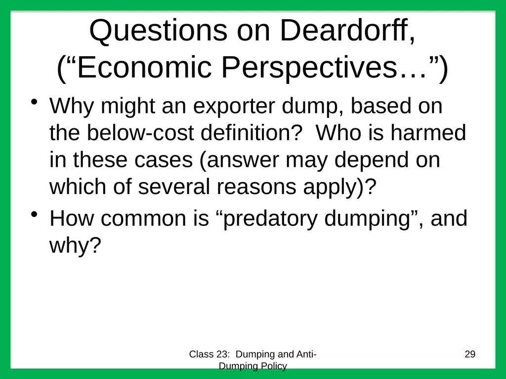 Class 23 Dumping and Anti-Dumping Policy by Alan - slide 29 of 62