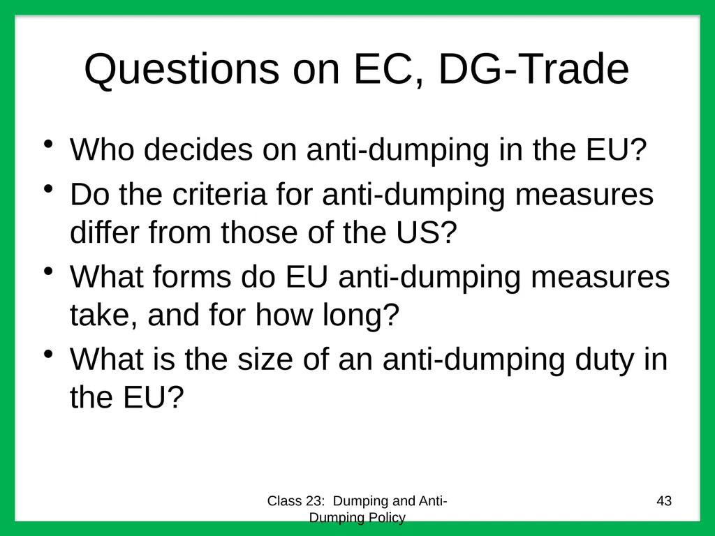 Class 23 Dumping and Anti-Dumping Policy by Alan - slide 43 of 62