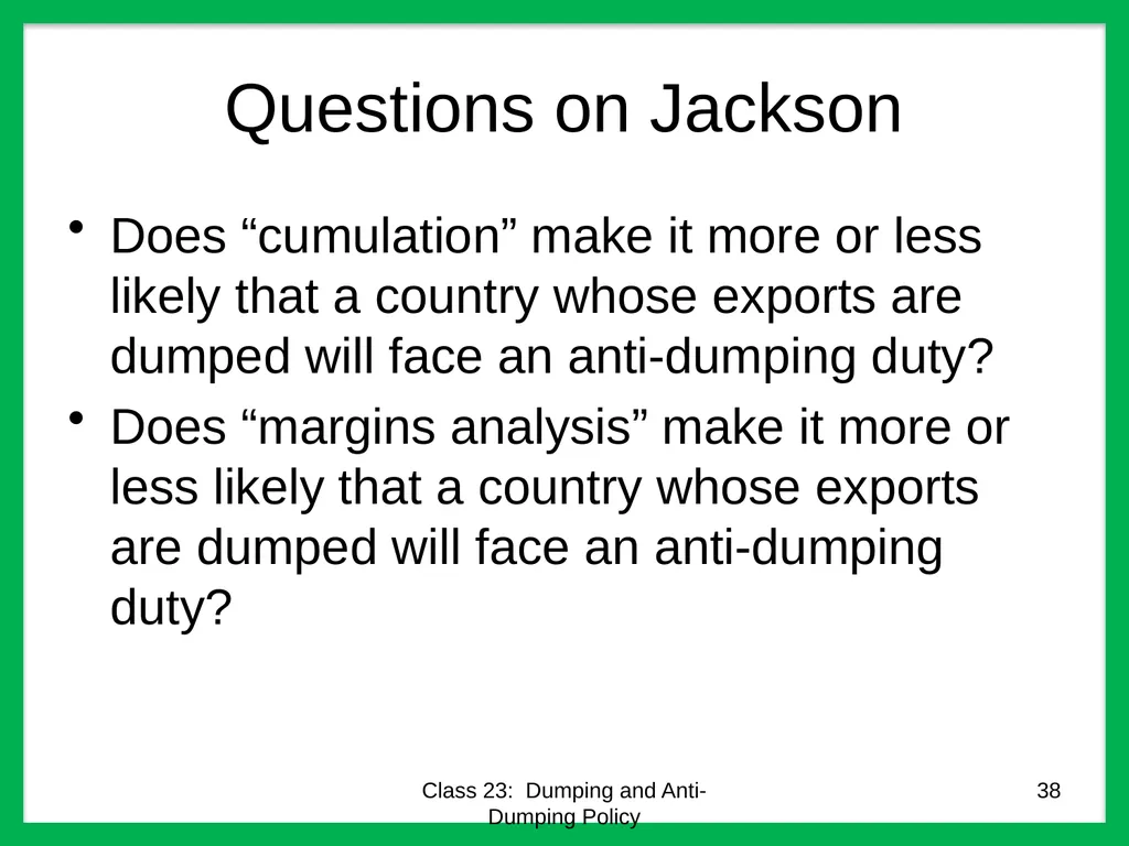 Class 23 Dumping and Anti-Dumping Policy by Alan - slide 38 of 62