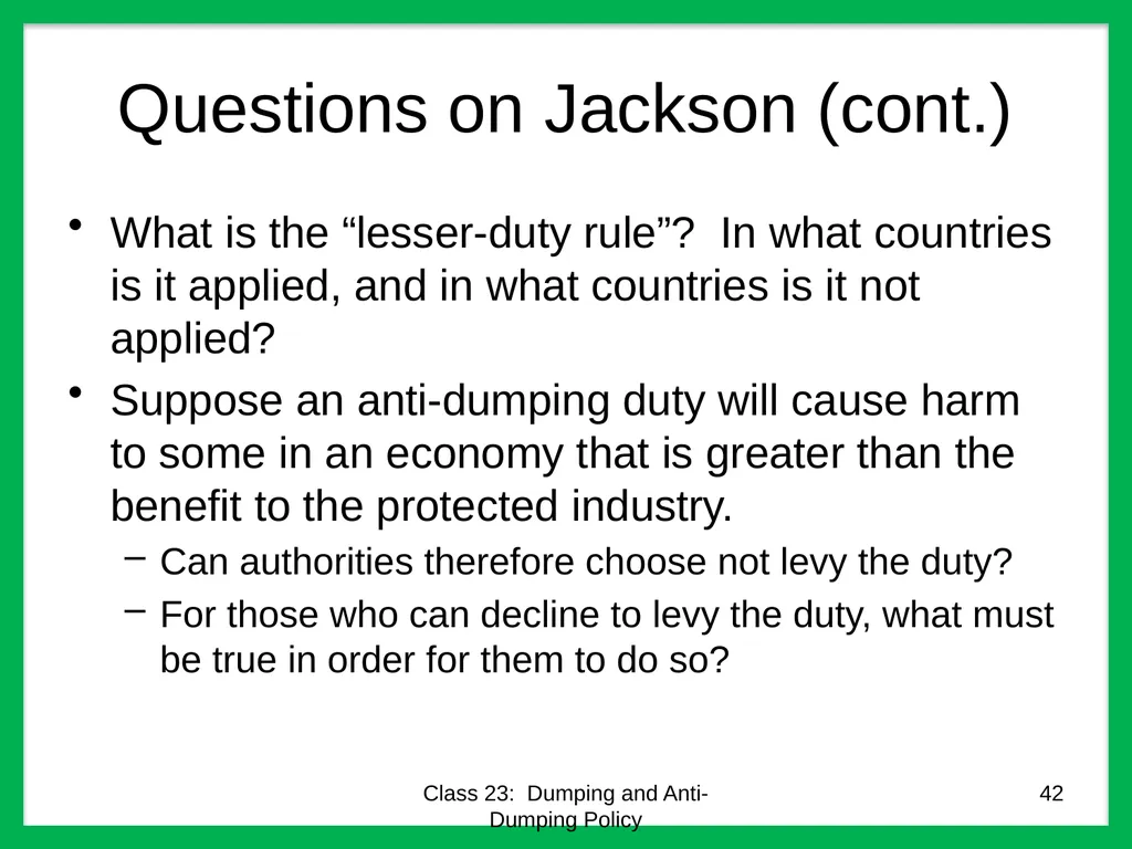 Class 23 Dumping and Anti-Dumping Policy by Alan - slide 42 of 62