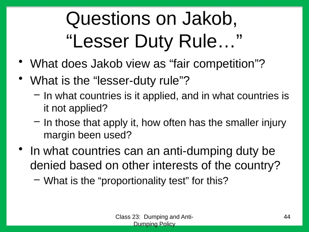 Class 23 Dumping and Anti-Dumping Policy by Alan - slide 44 of 62