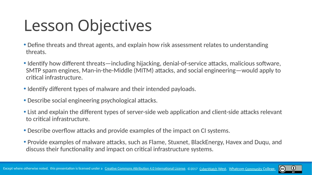 Module 5 Threats Lesson Objectives Define threats - slide 2 of 34