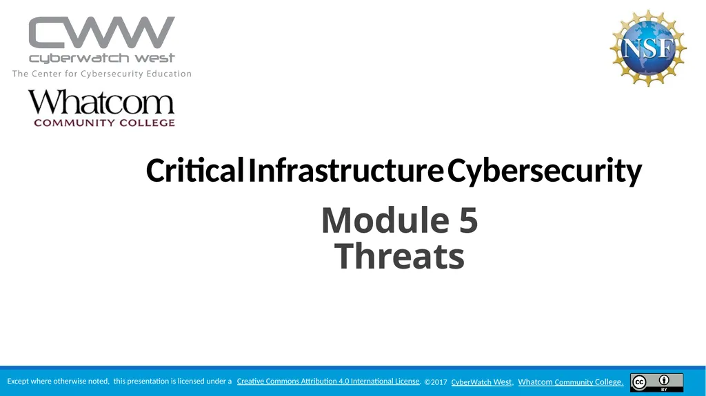 Module 5 Threats Lesson Objectives Define threats - slide 1 of 34