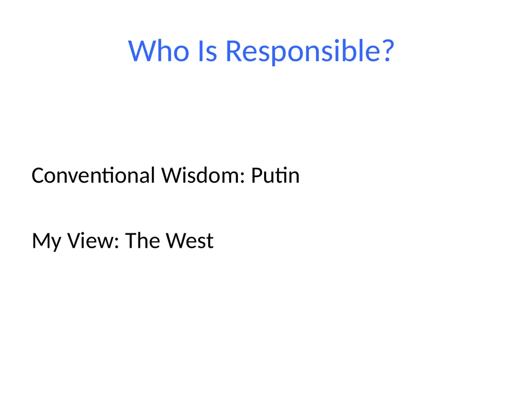 The West’s Role in Causing Global Insecurity - slide 8 of 21