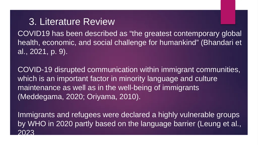 “COVID-19 effects on language use by immigrants in - slide 7 of 38