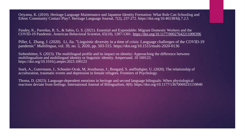 “COVID-19 effects on language use by immigrants in - slide 38 of 38