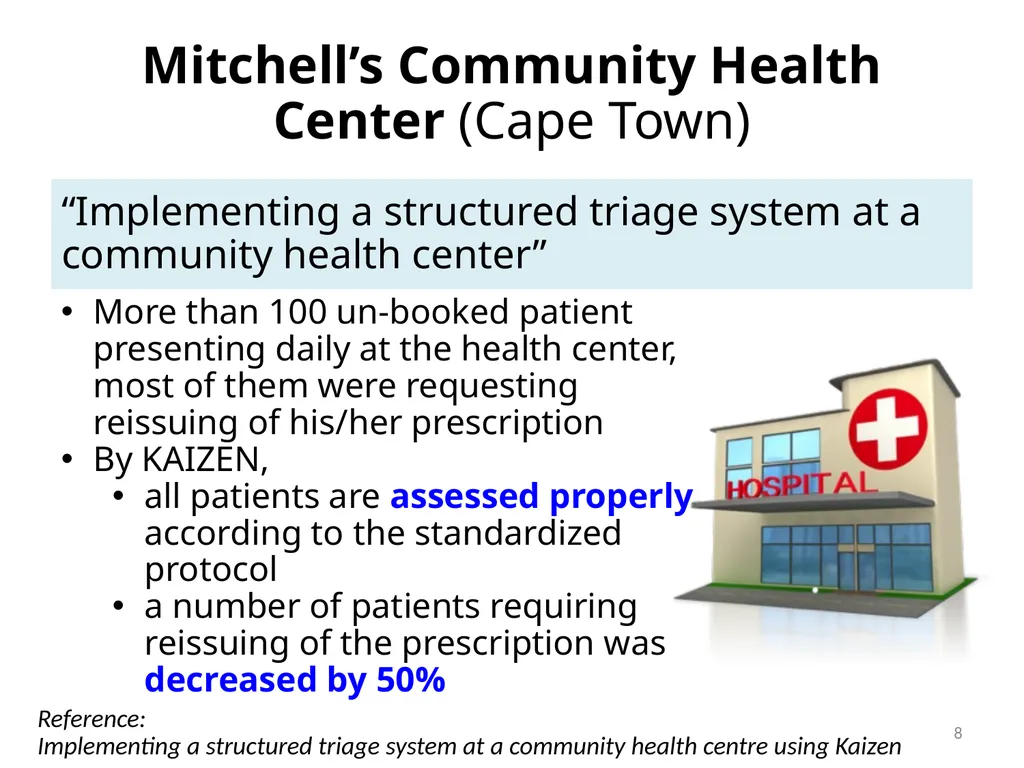 KAIZEN activities for improving health care and - slide 8 of 17