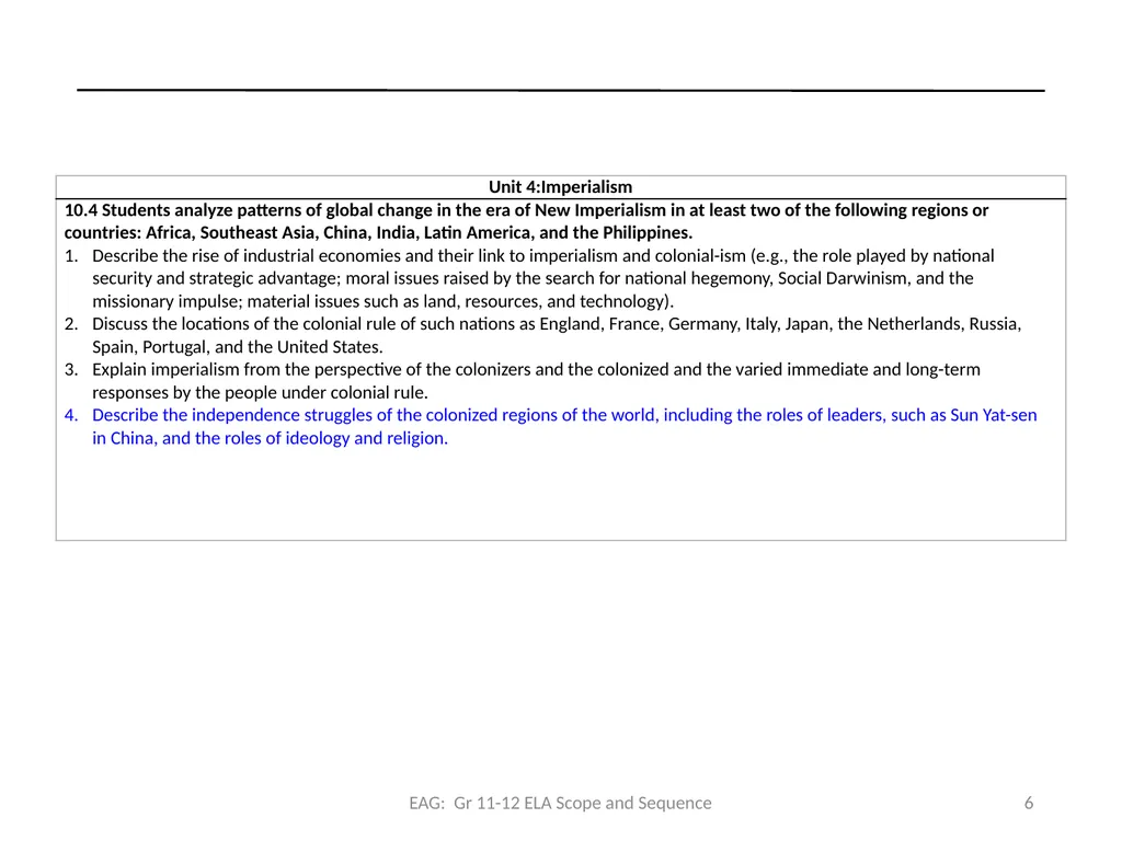 Common Core State Standards EPAA HSS Scope & - slide 6 of 20