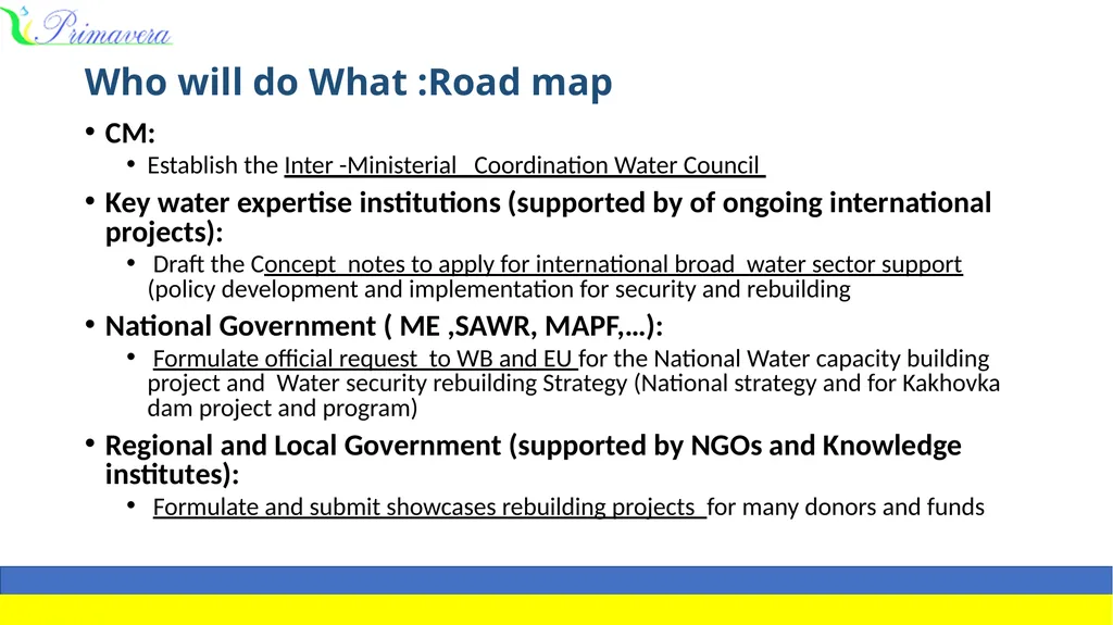 CHALLENGES AND HIGHEST PRIORITIES FOR THE WATER - slide 7 of 9