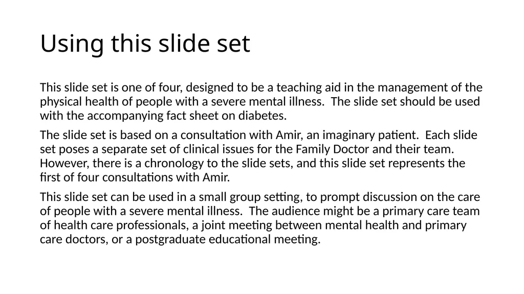Physical Health and People with a Severe Mental - slide 2 of 14