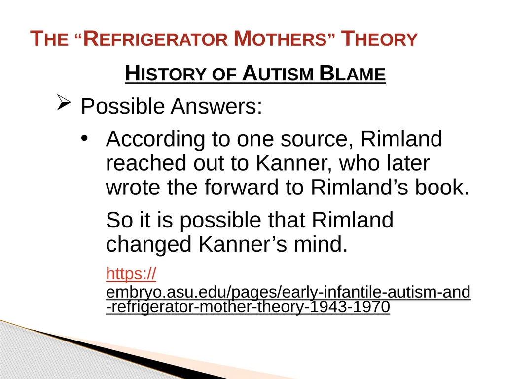 Brief History of Autism By: Jason Bunn-Parsons 4 - slide 27 of 44
