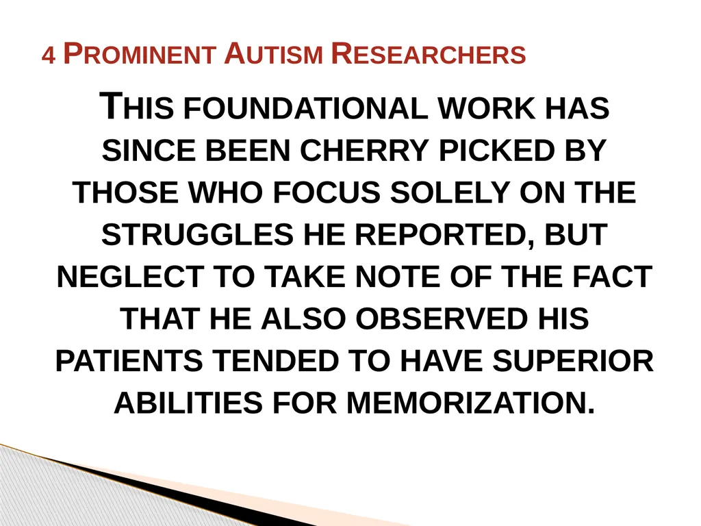 Brief History of Autism By: Jason Bunn-Parsons 4 - slide 6 of 44