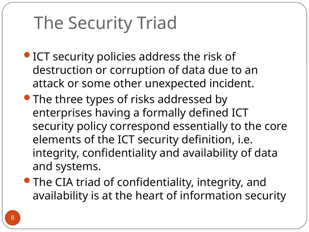 MODULE 7: SECURITY IN ICT Session 1: Introduction - slide 8 of 21