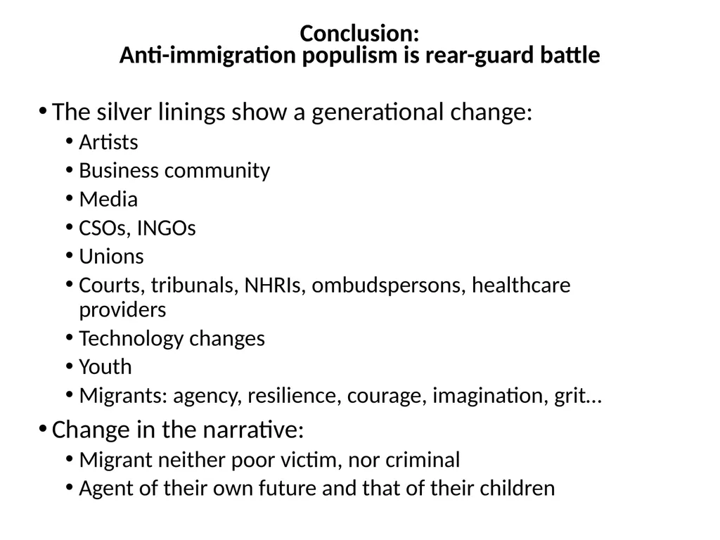 Populism and Migration: The Need for a Principled - slide 15 of 15