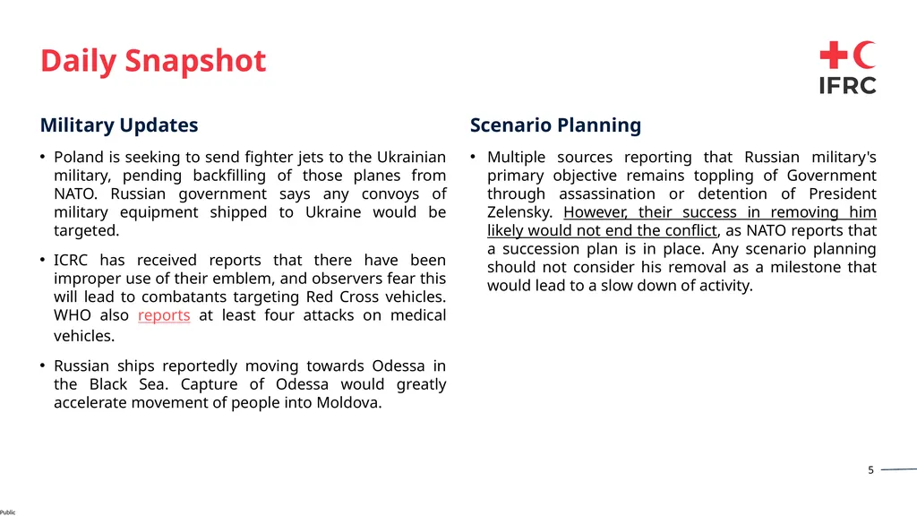 Daily Briefing Ukraine and Impacted Countries - slide 5 of 6