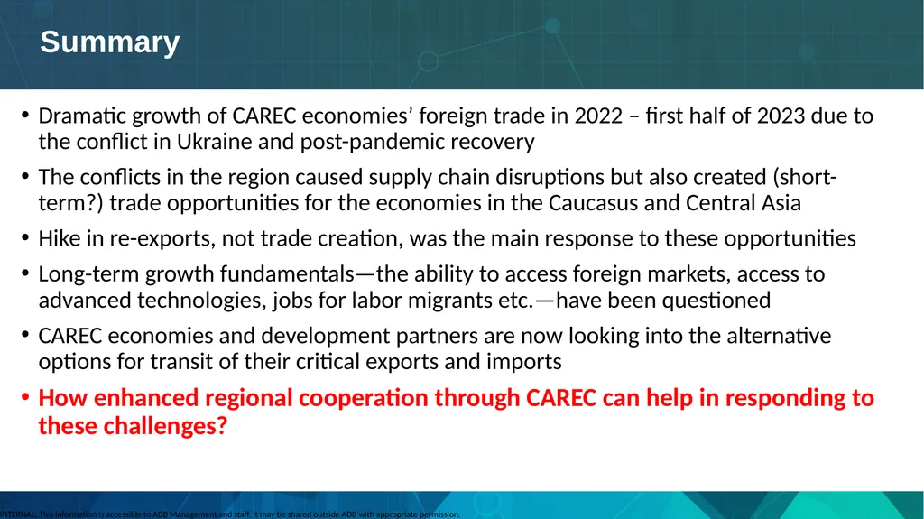 Presentation on CAREC Study: Diversifying Trade - slide 8 of 8