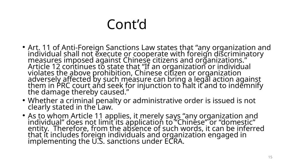 Non-trade Issues in WTO: National Security - slide 15 of 23