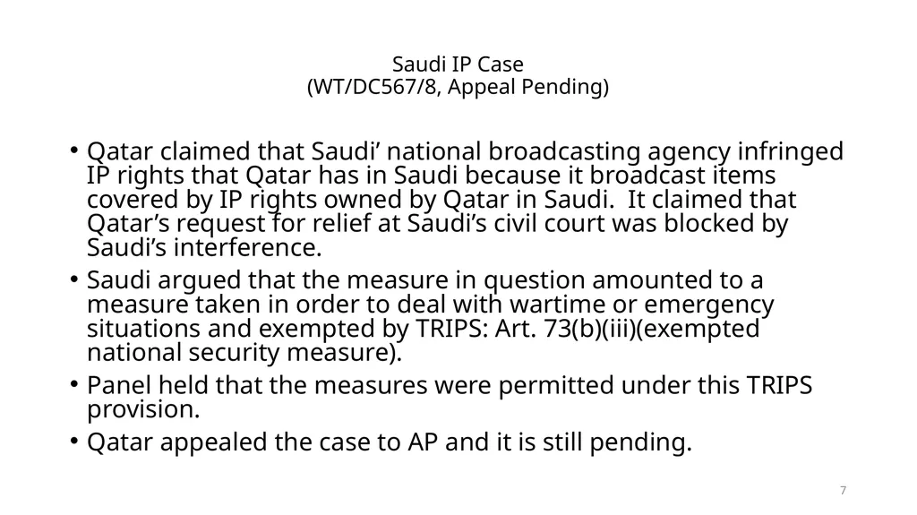 Non-trade Issues in WTO: National Security - slide 7 of 23