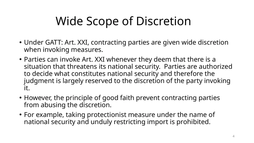 Non-trade Issues in WTO: National Security - slide 4 of 23