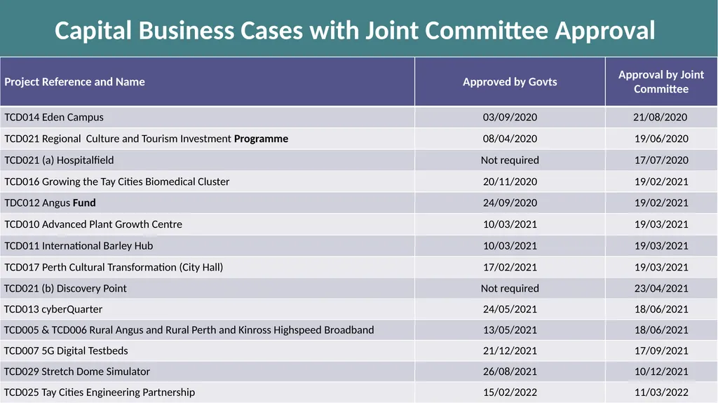 Tay Cities Region Deal Joint Committee PMO Update - slide 3 of 12