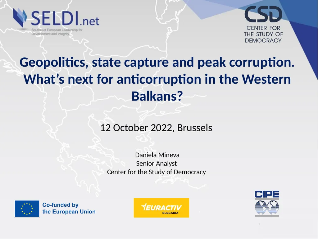 Geopolitics, state capture and peak corruption. - slide 1 of 10