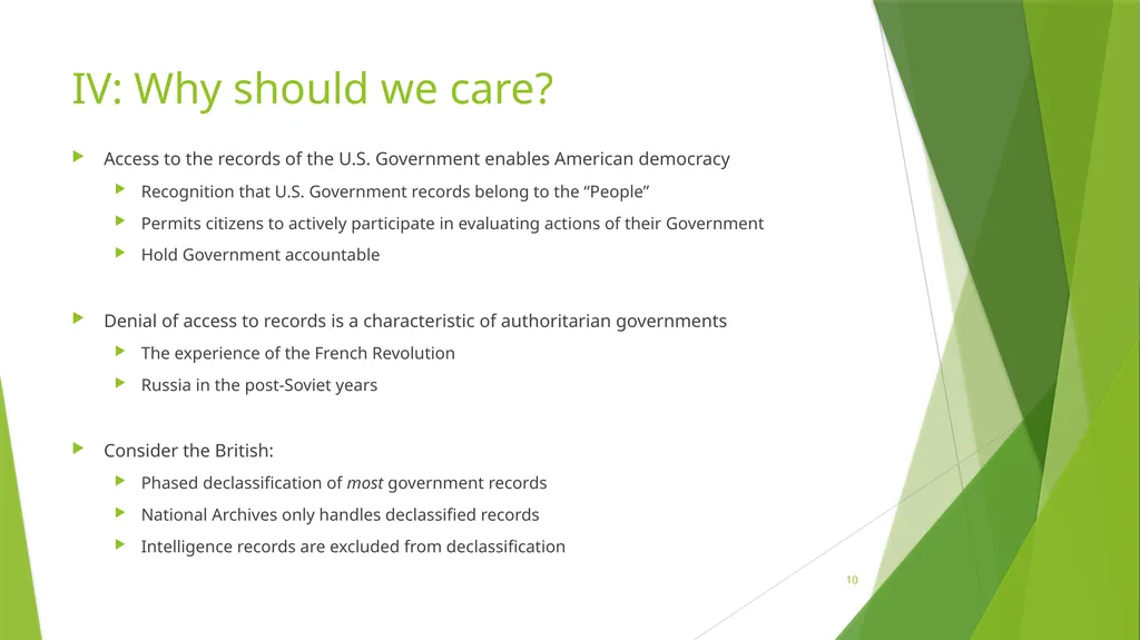 Declassification Realities A presentation for the - slide 10 of 11