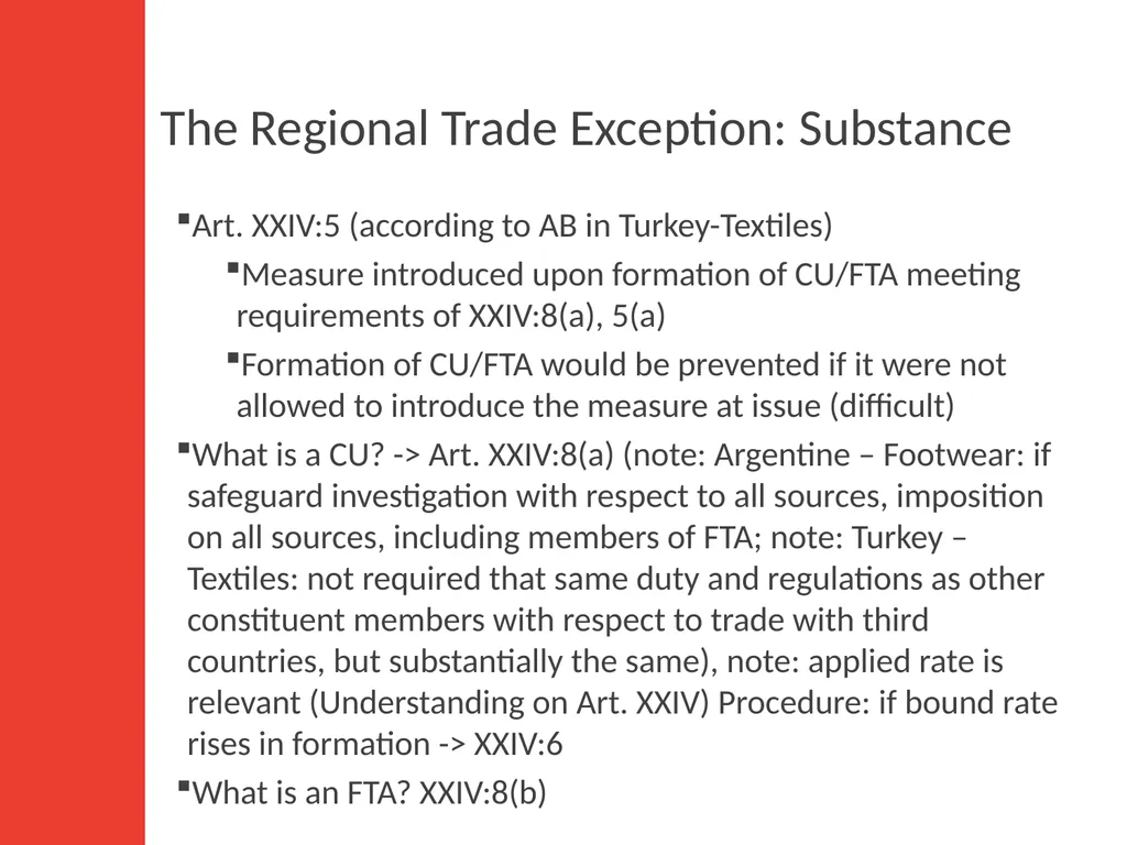 WTO Law Class 6: Regional Integration, National - slide 8 of 15