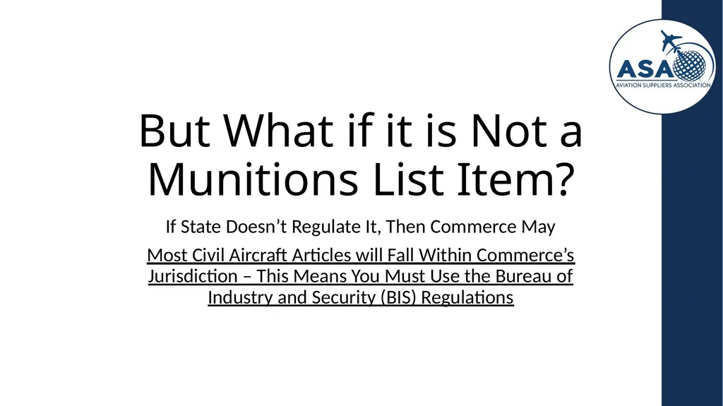 Exporting Aircraft Parts in an Increasingly - slide 20 of 40