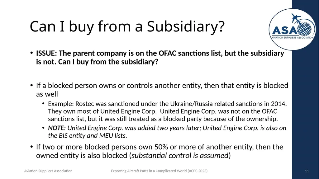 Exporting Aircraft Parts in an Increasingly - slide 11 of 40