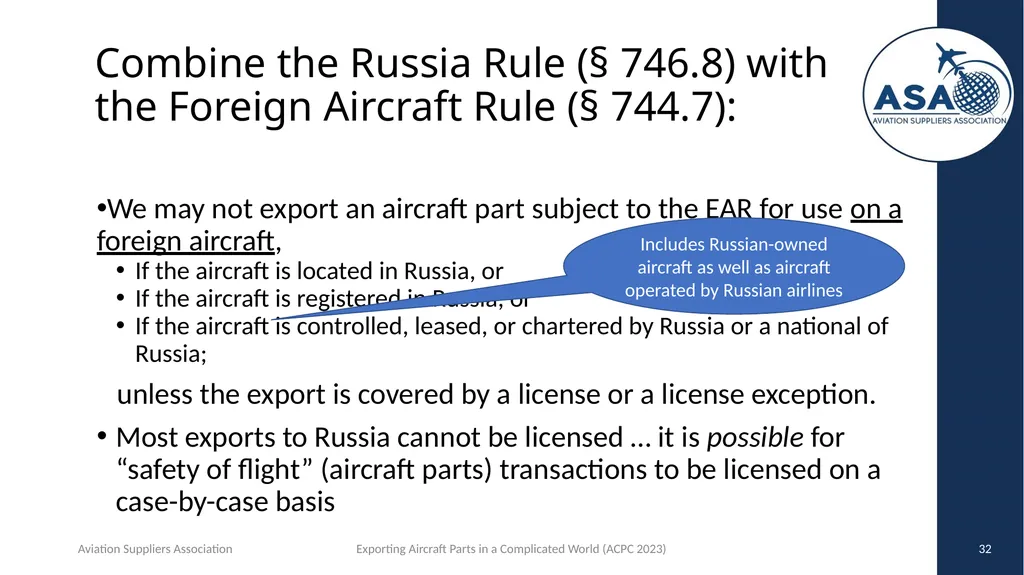 Exporting Aircraft Parts in an Increasingly - slide 32 of 40