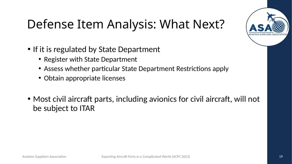 Exporting Aircraft Parts in an Increasingly - slide 19 of 40