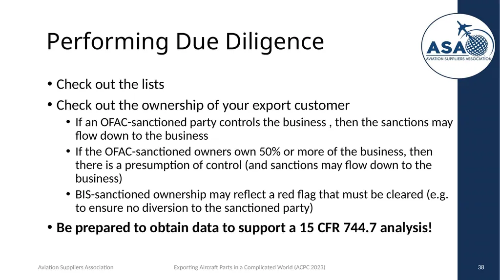 Exporting Aircraft Parts in an Increasingly - slide 38 of 40