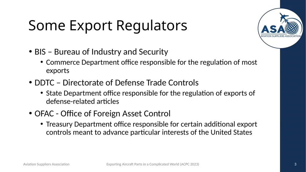 Exporting Aircraft Parts in an Increasingly - slide 3 of 40