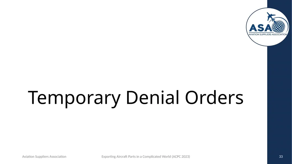 Exporting Aircraft Parts in an Increasingly - slide 33 of 40