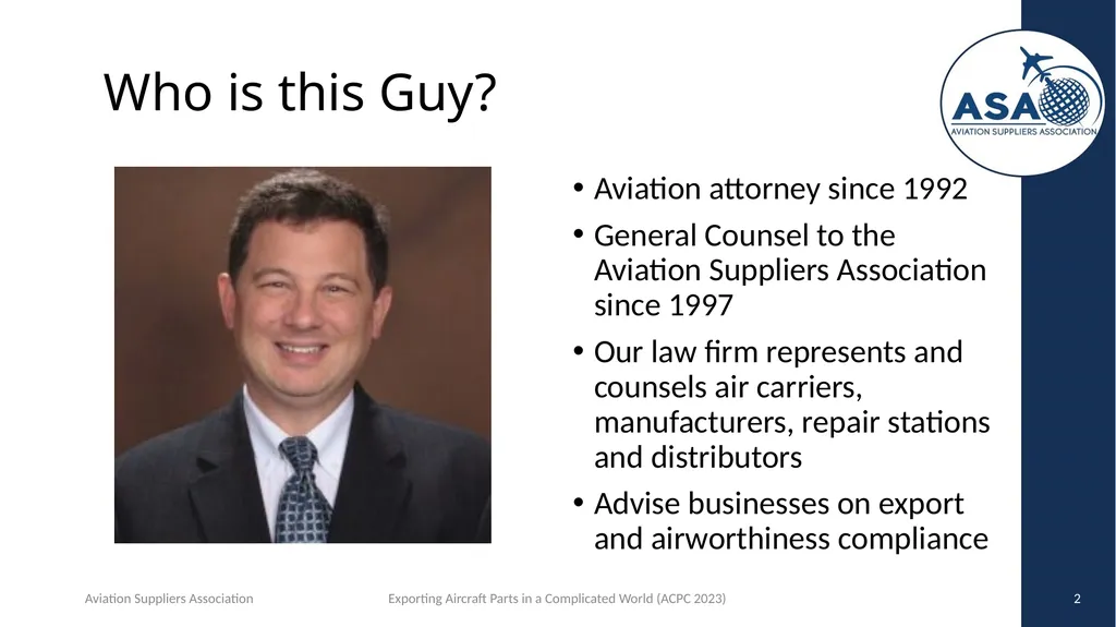 Exporting Aircraft Parts in an Increasingly - slide 2 of 40
