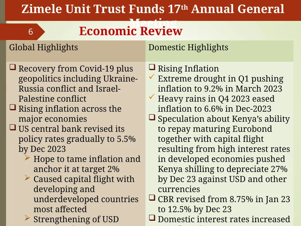 1 Zimele Unit Trust Scheme 17th AGM Fund Manager’s - slide 6 of 15
