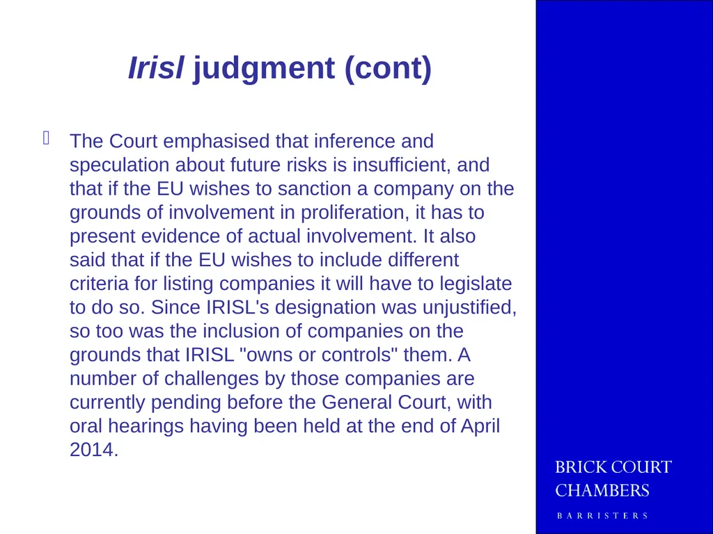JOINT EMLO AND MMLA SPRING SEMINAR 2014 EU - slide 38 of 41