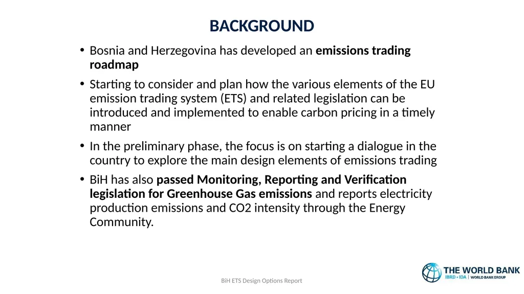 Emissions Trading System Design Options Paper: - slide 2 of 11